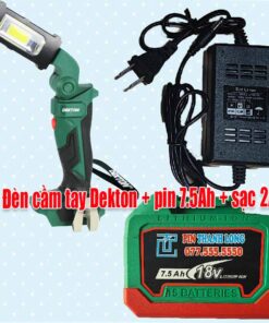 Đèn cầm tay dùng pin + pin 7.5Ah + Sạc 2A