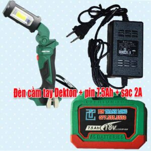 Đèn cầm tay dùng pin + pin 7.5Ah + Sạc 2A