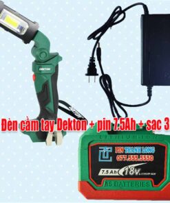 Đèn cầm tay dùng pin + pin 7.5Ah + Sạc 3A