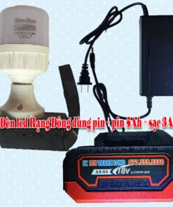 Đèn led Rạng Đông dùng pin + pin 5Ah + sạc 3A