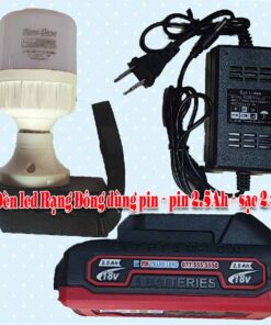 Đèn led dùng pin 2.5Ah + pin 2.5Ah + sạc 2A