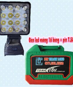 Đèn led dùng pin phổ thông + pin 7.5Ah