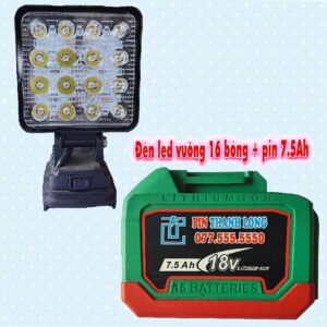 Đèn led dùng pin phổ thông + pin 7.5Ah