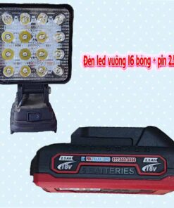 Đèn led siêu sáng 16 bóng + pin 2.5Ah