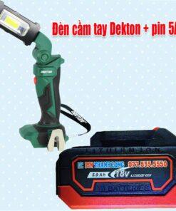 Đèn pin Dekton dùng pin + pin 5Ah
