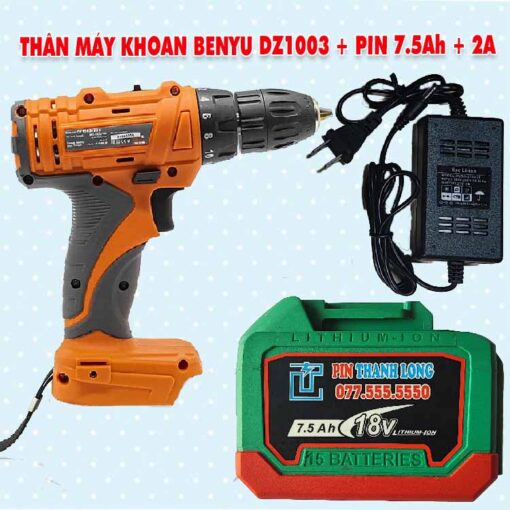 Bộ máy khoan BENYU DZ1003 + Pin 7.5Ah + 2A