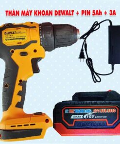 Thân máy khoan DEWALT 2 chức năng + Pin 5Ah + Sạc 3A