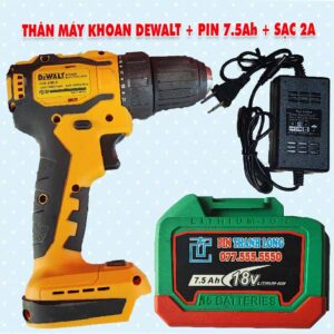 Thân máy khoan DEWALT 2 chức năng + Pin 7.5Ah + Sạc 2Ah