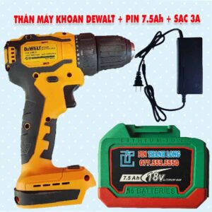 Thân máy khoan DEWALT 2 chức năng + Pin 7.5Ah + Sạc 3Ah