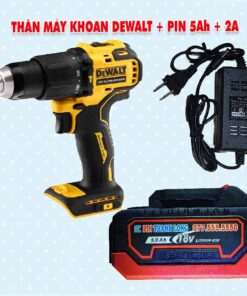 Thân máy khoan DEWALT 3 chức năng + Pin 5Ah + Sạc 2A