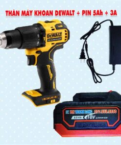 Thân máy khoan DEWALT 3 chức năng + Pin 5Ah + Sạc 3A