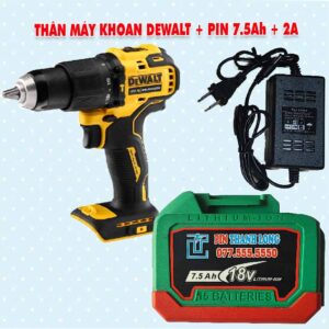 Thân máy khoan DEWALT 3 chức năng + Pin 7.5Ah + 2A