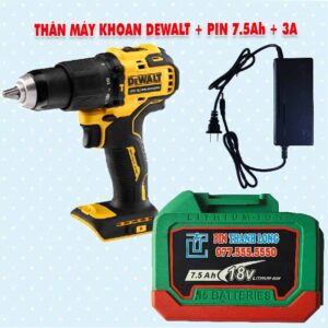 Thân máy khoan DEWALT 3 chức năng + Pin 7.5Ah + 3A