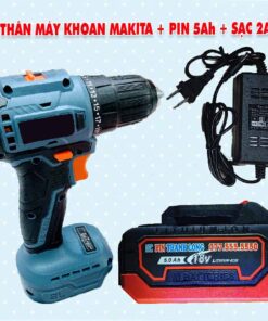 Thân máy khoan Makita 2 chức năng + Pin 5Ah + Sạc 2A