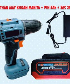 Thân máy khoan Makita 2 chức năng + Pin 5Ah + Sạc 3A