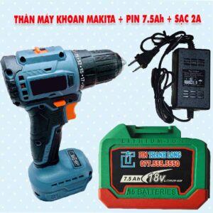 Thân máy khoan Makita 2 chức năng + Pin 7.5Ah + Sạc 2A