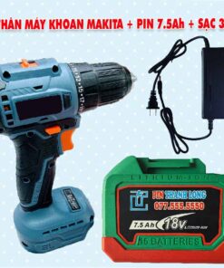Thân máy khoan Makita 2 chức năng + Pin 7.5Ah + Sạc 3A