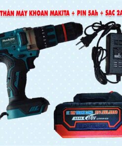 Thân máy khoan Makita 3 chức năng + Pin 5Ah + Sạc 2A