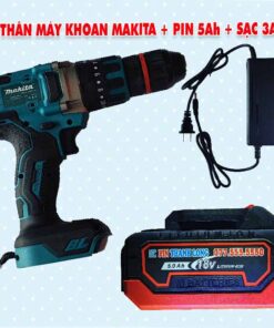 Thân máy khoan Makita 3 chức năng + Pin 5Ah + Sạc 3A
