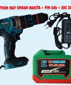 Thân máy khoan Makita 3 chức năng + Pin 7.5Ah + Sạc 2A
