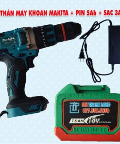 Thân máy khoan Makita 3 chức năng + Pin 7.5Ah + Sạc 3A