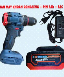 Thân máy khoan RONGSENG 3 chức năng + Pin 5Ah + sạc 2A