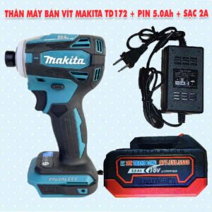 Thân máy bắn vít Makita TD172 + Pin 5Ah + Sạc 2A