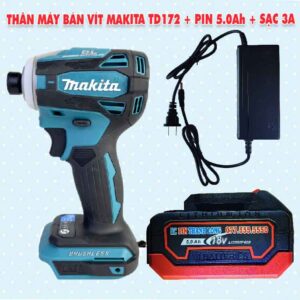 Thân máy bắn vít Makita TD172 + Pin 5Ah + Sạc 3A