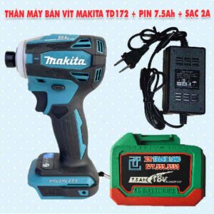 Thân máy bắn vít Makita TD172 + Pin 7.5Ah + Sạc 2A