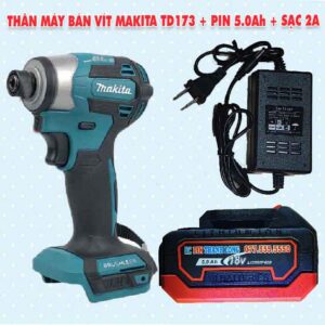 Thân máy bắn vít Makita TD173 + Pin 5Ah + Sạc 2A