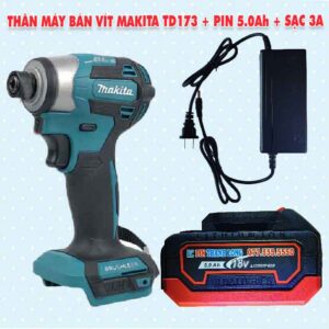 Thân máy bắn vít Makita TD173 + Pin 5Ah + Sạc 3A