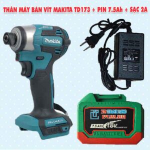 Thân máy bắn vít Makita TD173 + Pin 7.5Ah + Sạc 2A