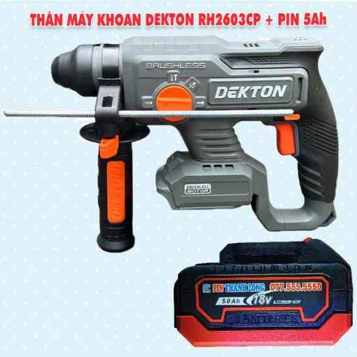 Thân máy khoan bê tông DEKTON RH2603CP + Pin 5.0Ah