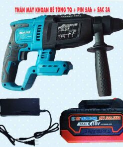 Thân máy khoan bê tông Trung Quốc + Pin 5.0Ah + Sạc 3A