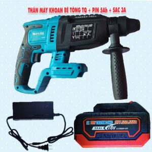 Thân máy khoan bê tông Trung Quốc + Pin 5.0Ah + Sạc 3A