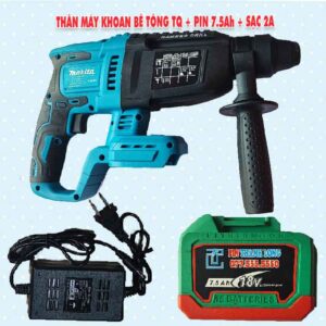 Thân máy khoan bê tông Trung Quốc + Pin 7.5Ah + Sạc 2A