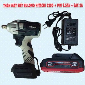 Thân máy siết bulong HITACHI 620D + Pin 2.5Ah + sạc 2A