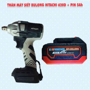 Thân máy siết bulong HITACHI 620D + Pin 5Ah