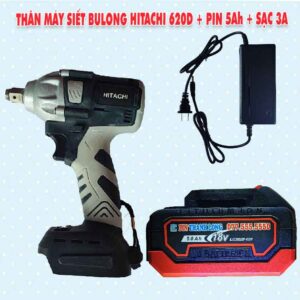 Thân máy siết bulong HITACHI 620D + Pin 5Ah + Sạc 3A