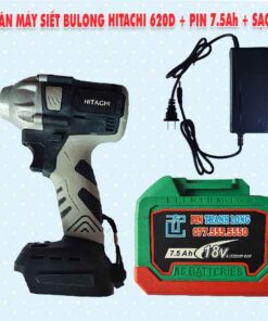 Thân máy siết bulong HITACHI 620D + Pin 7.5Ah + Sạc 3A