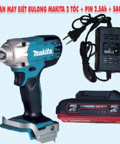 Thân máy siết bulong Makita 2 tốc + Pin 2.5Ah + Sạc 2A