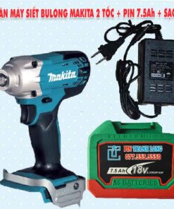 Thân máy siết bulong Makita 2 tốc + Pin 7.5Ah + Sạc 2A