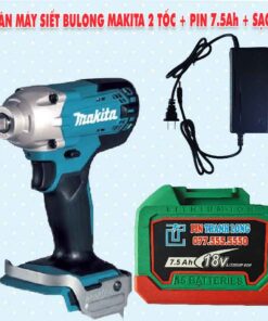 Thân máy siết bulong Makita 2 tốc + Pin 7.5Ah + Sạc 3A