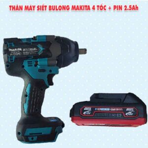 Thân máy siết bulong Makita 4 tốc + Pin 2.5Ah