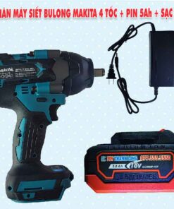 Thân máy siết bulong Makita 4 tốc + Pin 5Ah + Sạc 3A