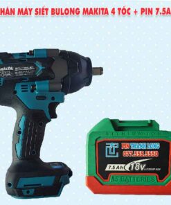 Bộ máy siết bulong Makita 4 tốc mẫu TQ siều bền Thân máy siết bulong Makita 4 tốc + Pin 7.5Ah