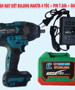 Thân máy siết bulong Makita 4 tốc + Pin 7.5Ah + Sạc 2A